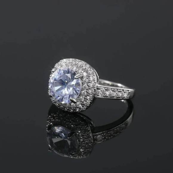 ▶Dainty Beautiful Classic Silver Plated Wedding/Engagement Ring for Women, L014 - Picture 8 of 9